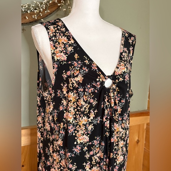 Sami & Jo Black Floral Wide Leg Jumpsuit with pockets size PXL - Picture 6 of 13